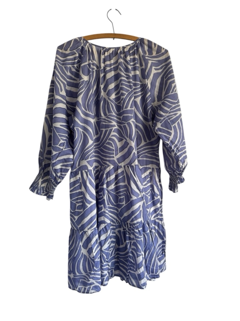 Rails Sia Dress in Isle Waves Tiered Balloon Sleeves Partially Lined Cotton XL - Picture 6 of 15